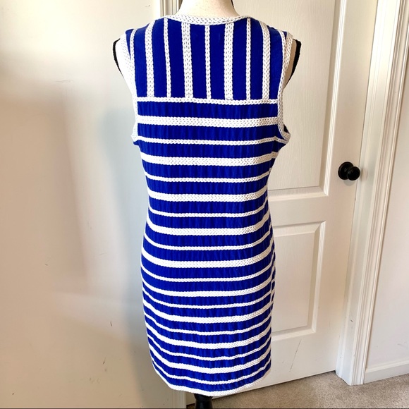 MAX STUDIO Braided Stripe Cotton Sheath Dress—XL - Picture 4 of 11
